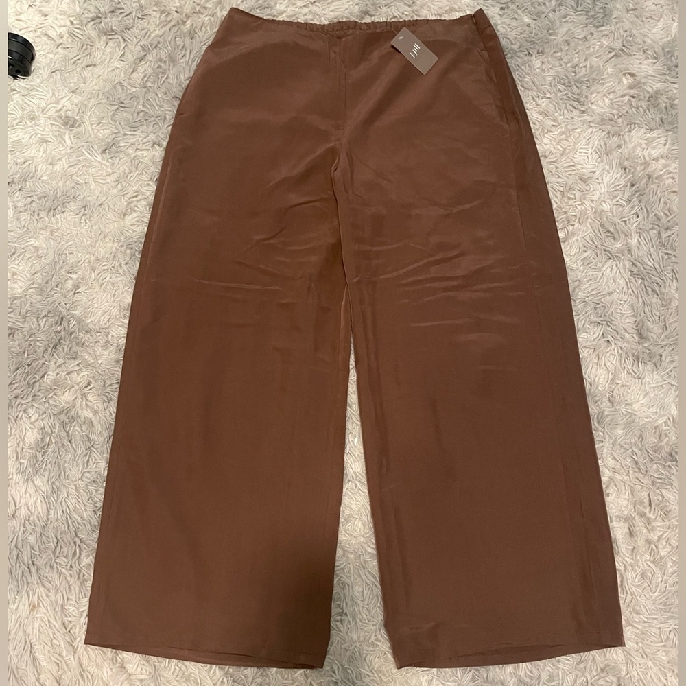 j.jill Mahogany Wide Leg Cropped Modal Blend Pants Size Large Tall